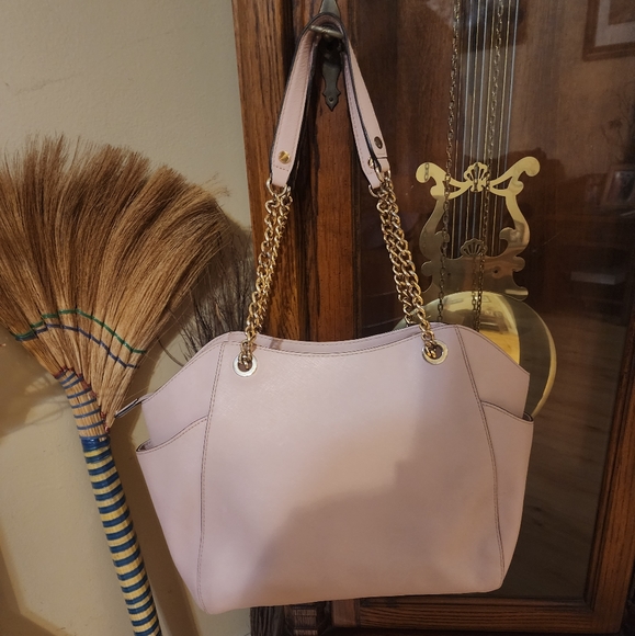 Michael Kors Powder Pink Leather Jet Set Travel Chain Tote - Picture 15 of 16